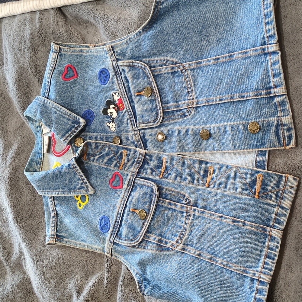 Mickey mouse denim vest small